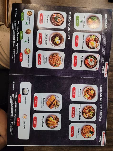 Menu at Galbi-Gui, Agartala