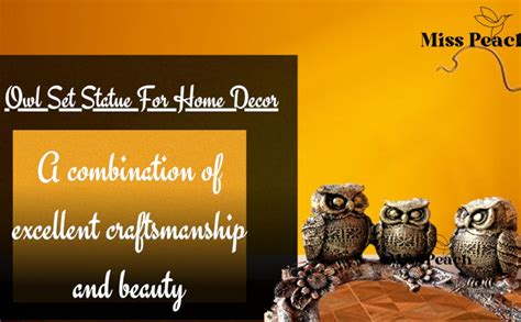 Buy BECKON VENTURE Polyresin Artifacts Set of 3 Owl Statue for Home ...