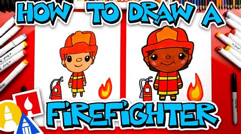 How To Draw A Firefighter - Art For Kids Hub