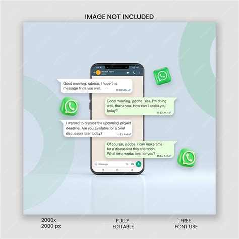Psd whatsapp chat interface template on mobile phone mockup | Premium PSD