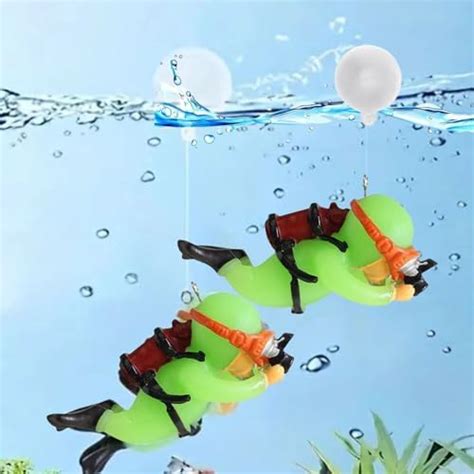 VAYINATO® 2 Pcs Fluorescent Floating Little Diver Aquarium Fish Tank ...