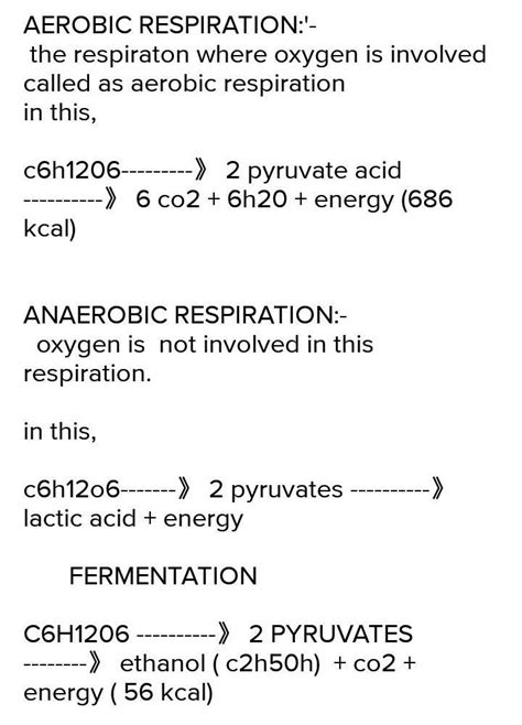 Explain anaerobic respiration with the help of a flow chart - Brainly.in