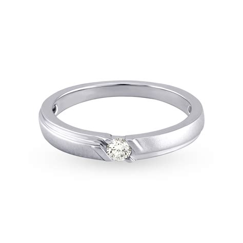 Sleek 950 Pure Platinum And Diamond Finger Ring