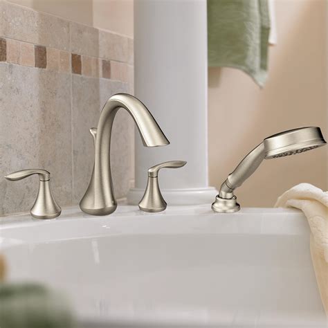 Moen T944 Eva Two-Handle High Arc Roman Tub Faucet and Hand Shower ...