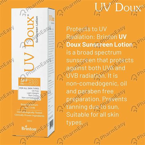 Buy UV DOUX SPF 30 SUNSCREEN LOTION 50ML Online & Get Upto 60% OFF at ...