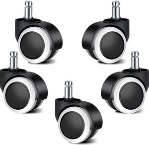 KARP 2-Inch Pin-Type Office Chair Casters - Set of 5 Industrial ...