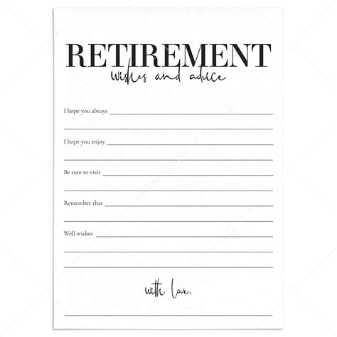 Modern Retirement Wishes Cards Printable Retirement Wishes Advice