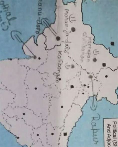 Mark the following places on the outline map of ancient india a harappa ...