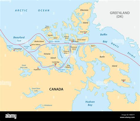 northwest passage map Stock Vector Image & Art - Alamy
