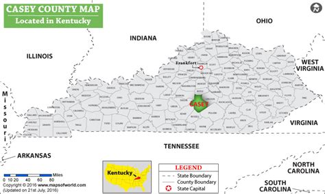 Casey County, KY Map | MapsofWorld