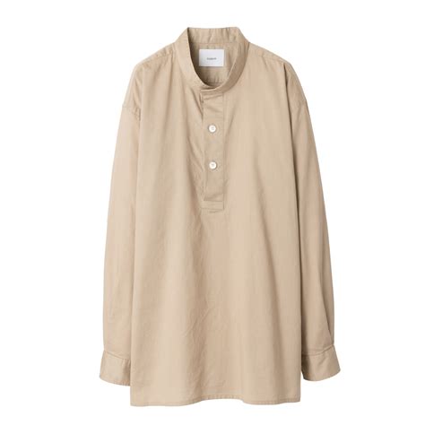 [nuterm]Band Collar P/O Shirts “Sand Beige” | ICONS