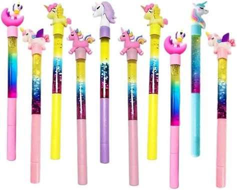 Birthday Popper Unicorn Theme Glitter|Sparkle Gel Pen|Set Of 10|As ...