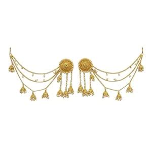 Buy ACCESSHER Women's & Girls Gold-Tone Round Long Jhumka Dangler ...