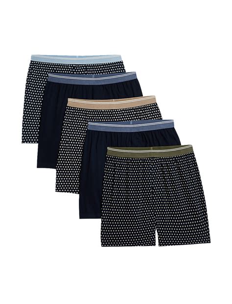Buy 5pk Pure Cotton Cool & Fresh™ Assorted Pattern Jersey Boxers at ...