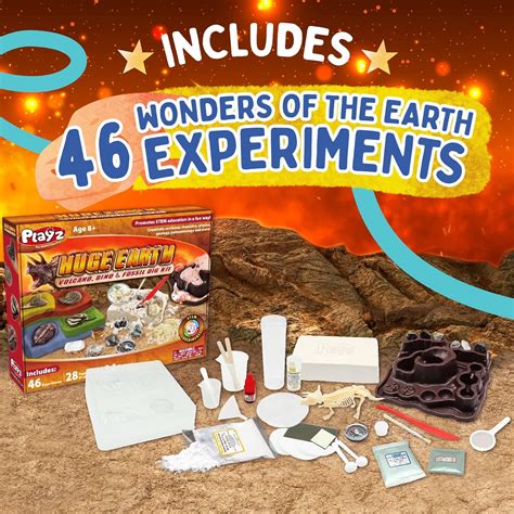 Buy Playz Huge Earth Volcano, Dinosaur & Fossil Dig Kit - Stem Science ...