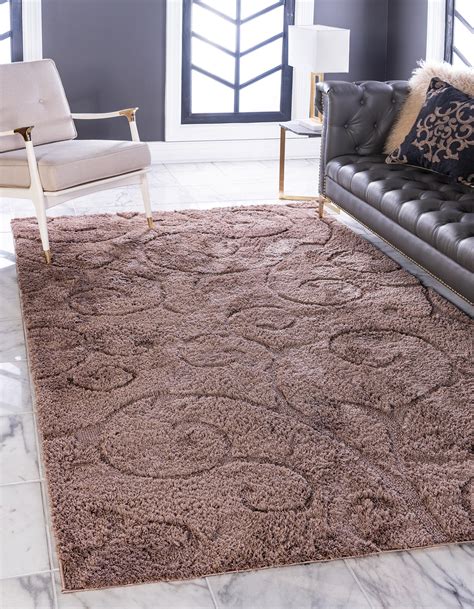 Brown 9' x 12' Botanical Shag Rug | Rugs.com