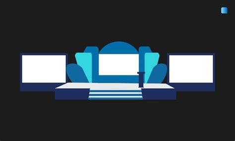 Conference stage with screens | Premium Vector
