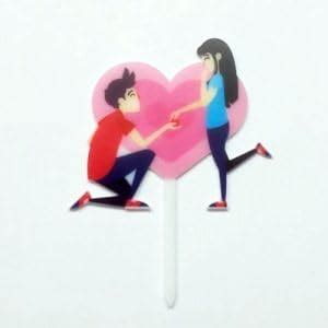 Party Dot - Cake Topper - Valentine, Engagement, Proposal, Love ...