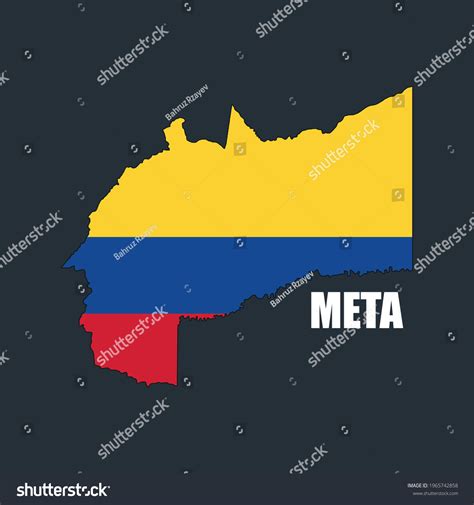 Map Meta Colombia Flag Outline Silhouette Stock Vector (Royalty Free) 1965742858
