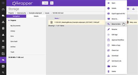 Move to QMS and QMS Vault | qmsWrapper Documentation