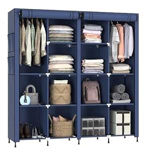 HAUSWAY 4-Door Foldable Wardrobe for Clothes, Wardrobe for Storage ...