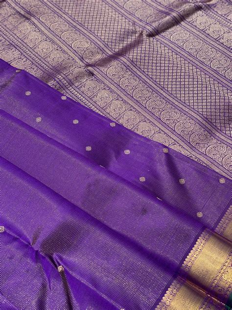 Gorgeous Purple Blue with green Selvedge Vairaoosi Kanchivaram Silk ...