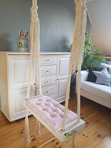 AD Planet Solid Wood Rope Swing Chair | Wooden Hammock Swing With Rope ...