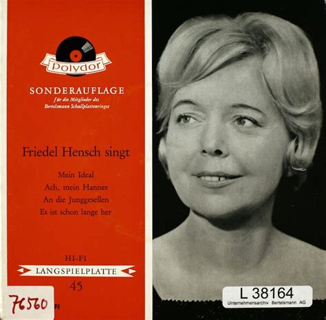 Friedel Hensch singt – Bertelsmann Vinyl Collection