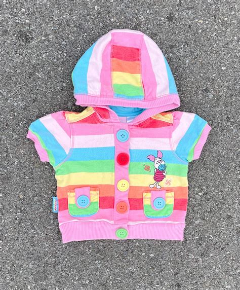 2000s Winnie the Pooh Piglet Rainbow Candy Striped 100% Sweet Disney ...