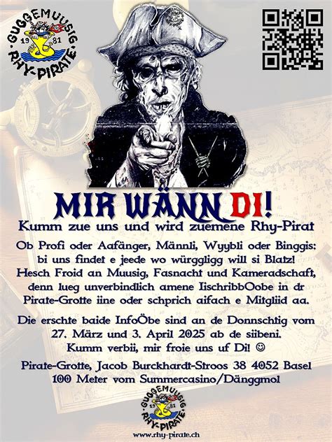 Offene Probe & INFO- & EinschreibeAbend!, Pirate-Grotte, Basel, 27 ...