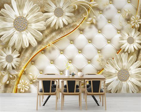 Glitter fabric European style Luxurious 3D Wallpaper – Home Decoram