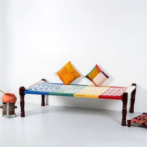 Rajasthani Wooden Khatiya Khaat (Colorful 0010) – Furnweave
