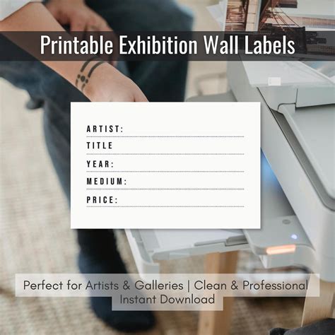 Printable Art Exhibition Labels: Gallery Display Cards (JPEG & PDF) - Etsy