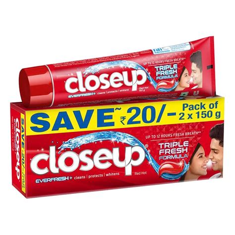 Closeup Ever Fresh+ Gel Red Hot Toothpaste, 300 gm (2x150 gm) Price ...