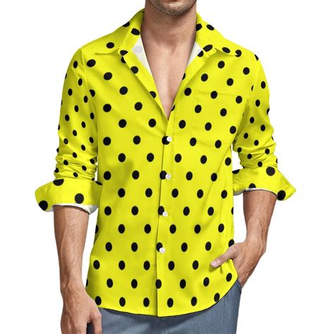 Yellow Blouse Polka Dots | Black Long Shirt Polka Dots | Plus Size ...