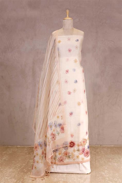 White Banarasi Sarees Online - Chandni – Chinaya Banaras