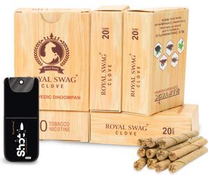 ROYAL SWAG Ayurvedic & Herbal Long Bidi Smoke, (Pack of 5 X 20 Bidi ...