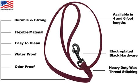 Buy Dogline Biothane Waterproof Dog Leash Strong Coated Nylon Webbing ...