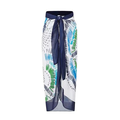 Blue Bathing Suit with Bikini Maxi Wrap Skirts 2 Piece Swimsuit – The ...