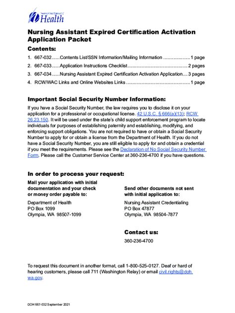 Fillable Online doh wa doh.wa.govPubs667032Nursing Assistant Expired ...