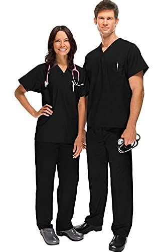 BSF Uniforms Unisex Cotton Half Sleeves Black Medium Size Scrub Suit ...