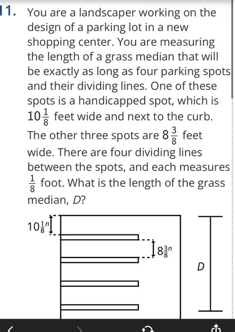 Solved: You are a landscaper working on the design of a parking lot in ...