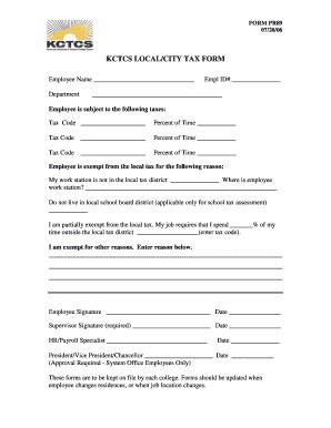 Fillable Online hazard kctcs KCTCS LOCALCITY TAX FORM - hazard kctcs ...
