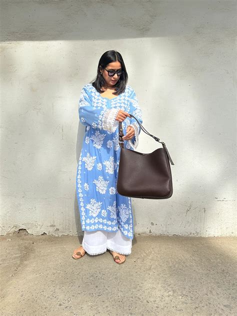 Chikankari Kurta Set Loose Fit by Pyoor | Shop Now