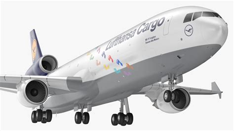 McDonnell Douglas MD11 Tri Jet Airliner Lufthansa Cargo Rigged 3D Model ...