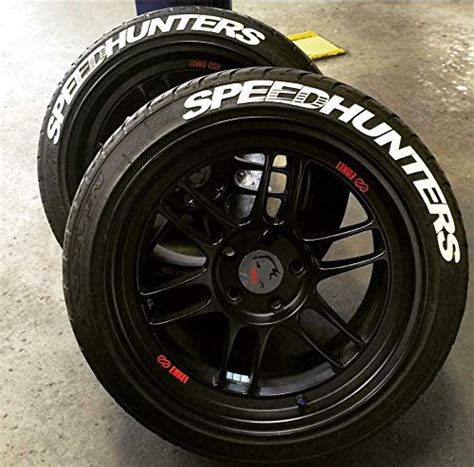 Buy PS Speedhunters White Tyre Label Tyre Sticker Set 4 x Rubber Tyre ...