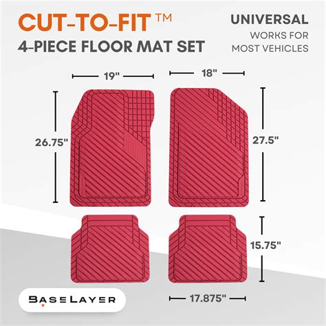 BaseLayer Cut-to-Fit™ Crimson Red 4-Piece Floor Mat Set | Custom-Fit ...
