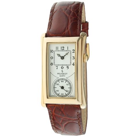 Buy PeugeotVintage Contoured Doctors Style Watch with Leather Band ...