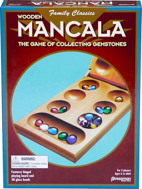Pressman 4426-06 Mancala - Real Wood Folding Set, with Multicolor ...