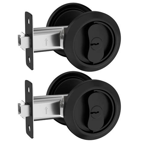 Buy Haidms 2 Pack Pocket Door Lock Matte Black, Black Pocket Door ...
